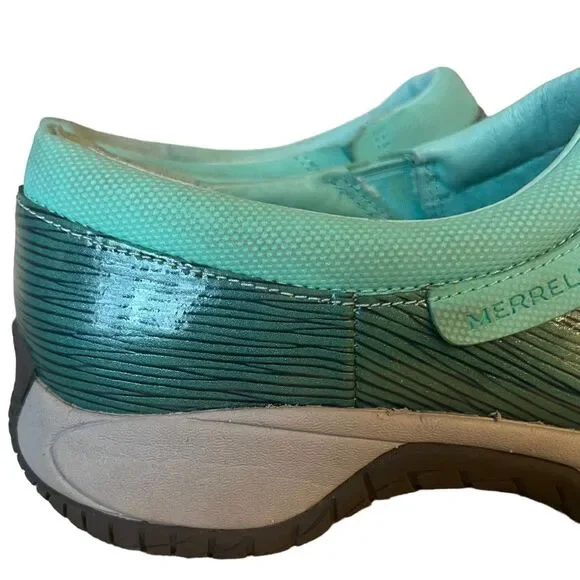 MERRELL Women's Encore Moc Pro
Shine Clog Shoes, Aqua/Navy/Grey Sz 7 - Picture 4 of 12